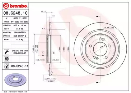 Тормозной диск BREMBO 08.C248.11