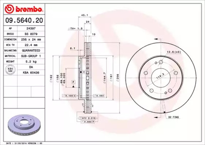 Тормозные диски BREMBO 09.5640.20