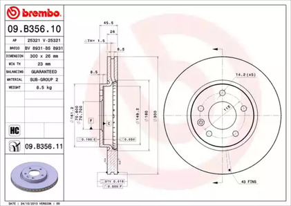 Тормозной диск BREMBO 09.B356.11