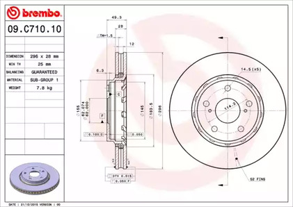 Тормозной диск BREMBO 09.C710.11