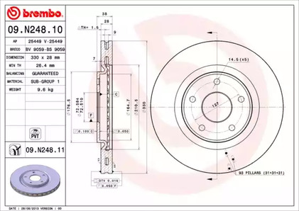 Тормозной диск BREMBO 09.N248.11