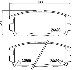 Комплект тормозных колодок дискового тормоза BREMBO P 10 004