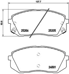 Комплект тормозных колодок дискового тормоза BREMBO P 30 056