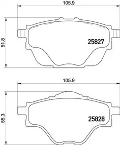 Комплект тормозных колодок дискового тормоза BREMBO P 61 124
