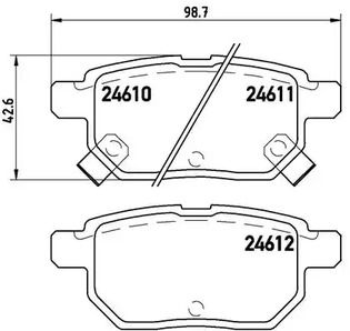 Комплект тормозных колодок дискового тормоза BREMBO P 83 083