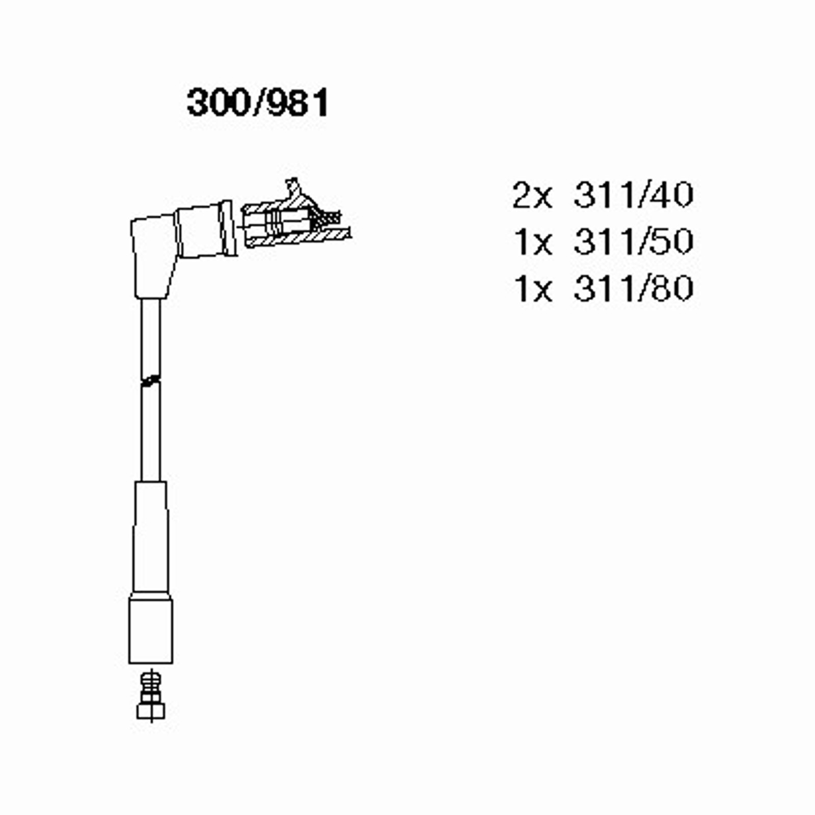 Комплект проводов зажигания BREMI 300/981