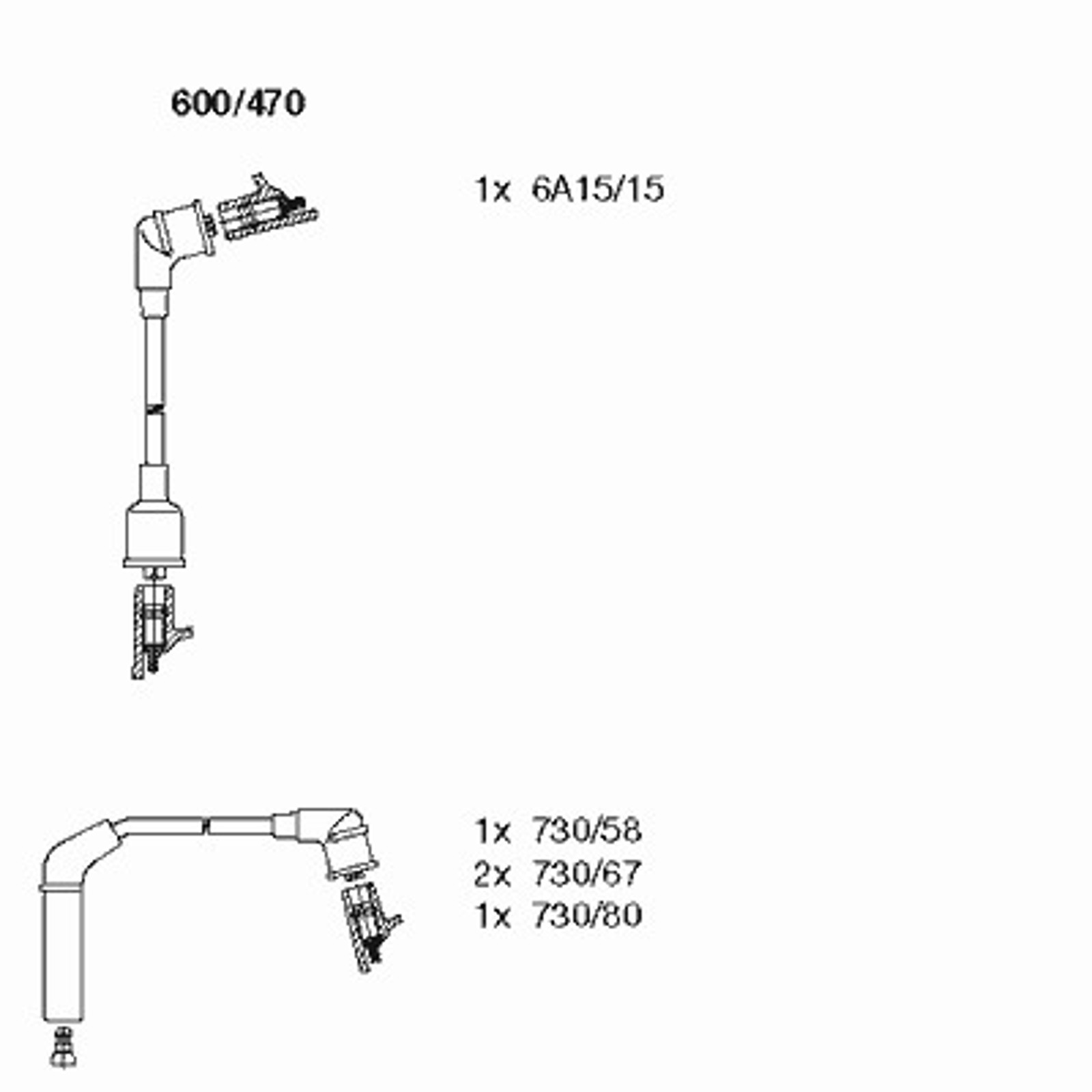 Комплект проводов зажигания BREMI 600/470