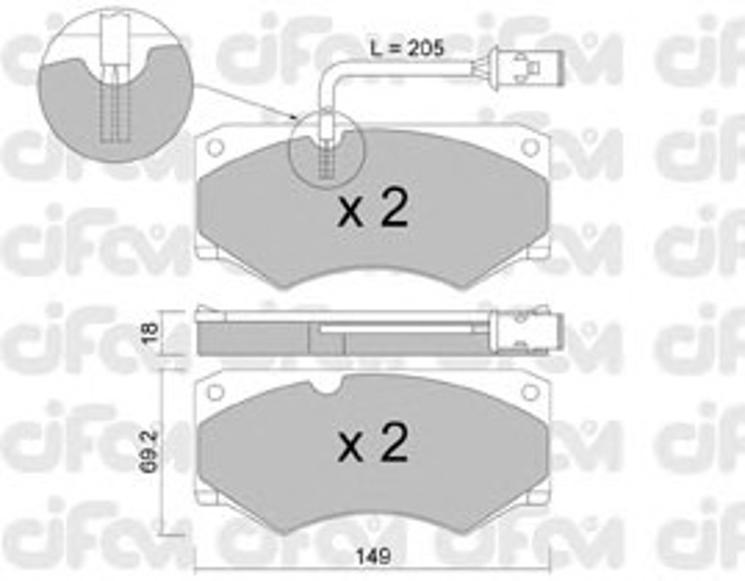 Колодки тормозные дисковые CIFAM 822-014-2