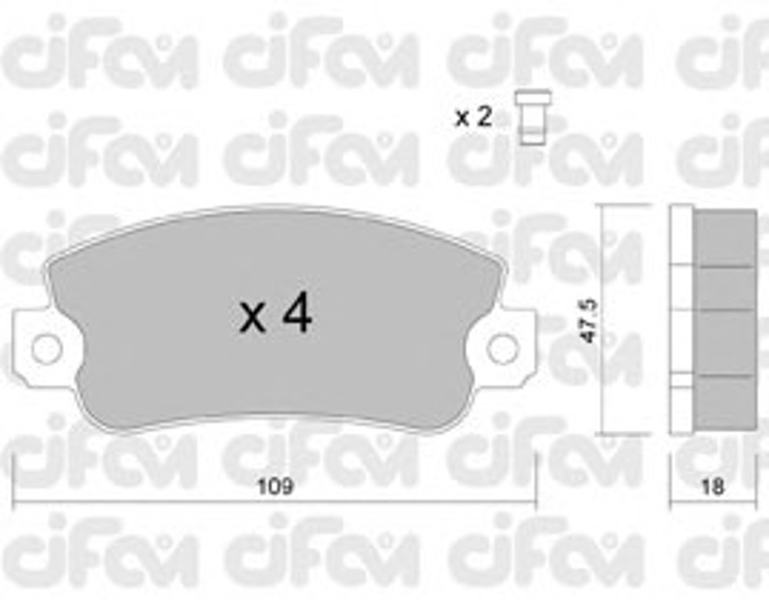 Комплект тормозных колодок дисковый тормоз CIFAM 822-033-1