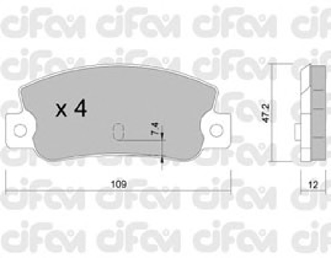 Комплект тормозных колодок дисковый тормоз CIFAM 822-035-0
