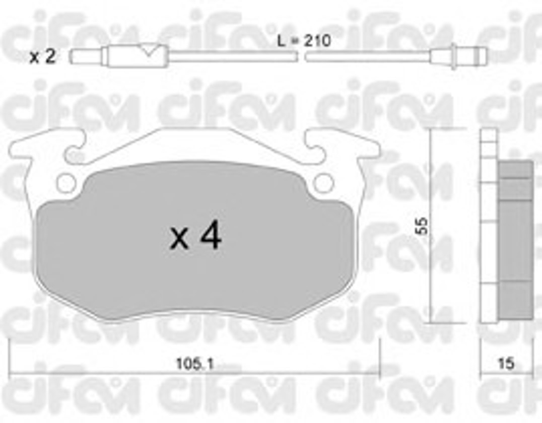 Колодки тормозные дисковые CIFAM 822-036-2