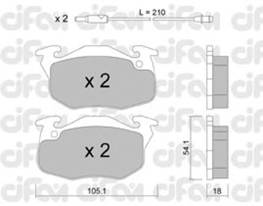 Комплект тормозных колодок дисковый тормоз CIFAM 822-037-0