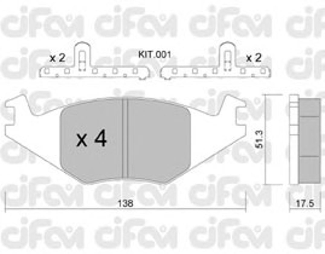 Комплект тормозных колодок дисковый тормоз CIFAM 822-047-0K