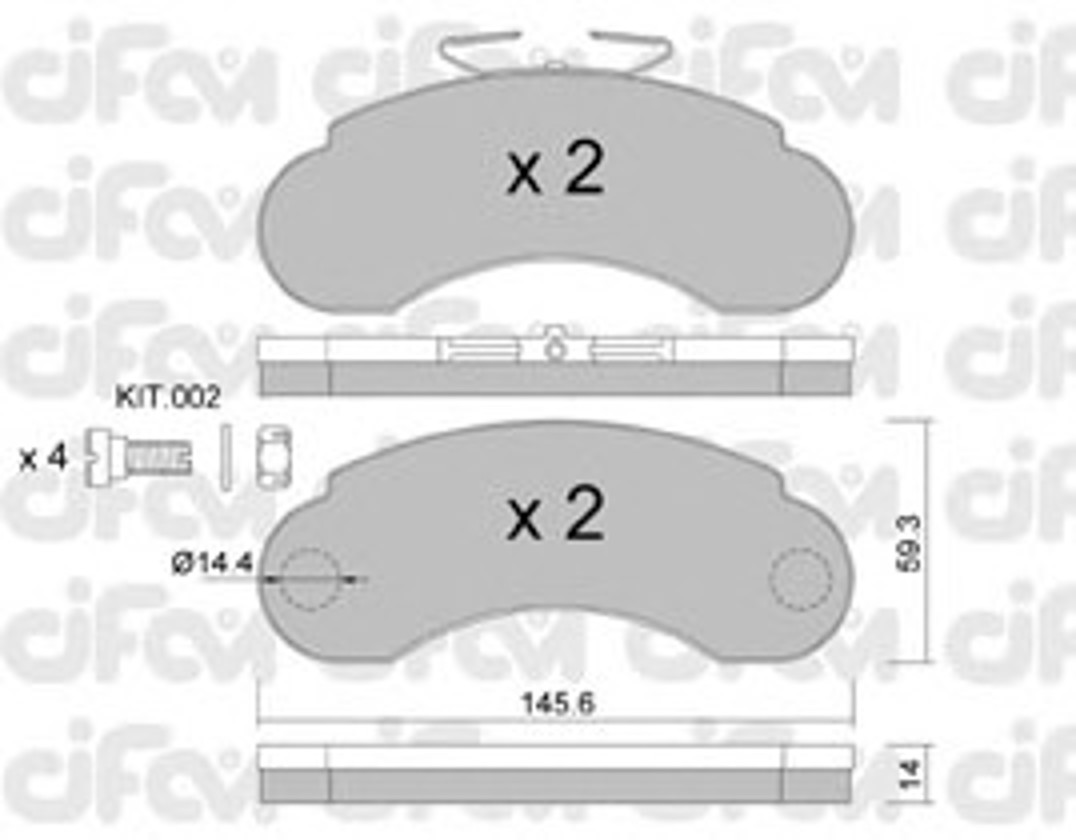 Колодки тормозные дисковые CIFAM 822-055-1