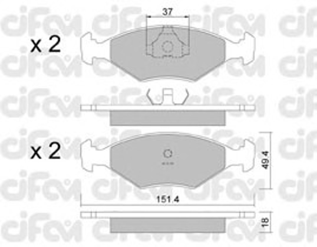 Комплект тормозных колодок дисковый тормоз CIFAM 822-057-2