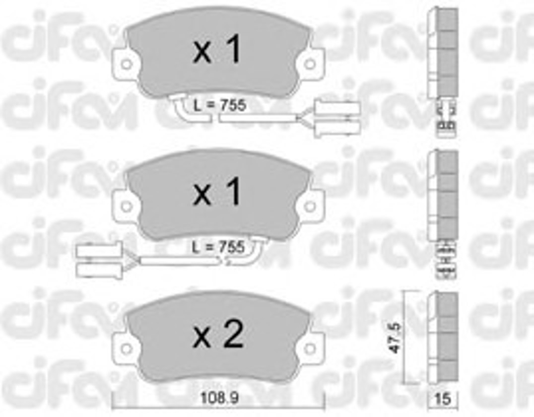 Колодки тормозные дисковые CIFAM 822-104-1