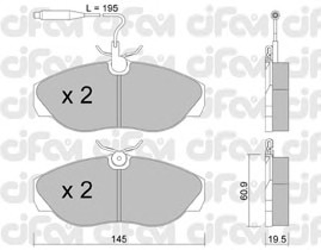 Комплект тормозных колодок дисковый тормоз CIFAM 822-154-0