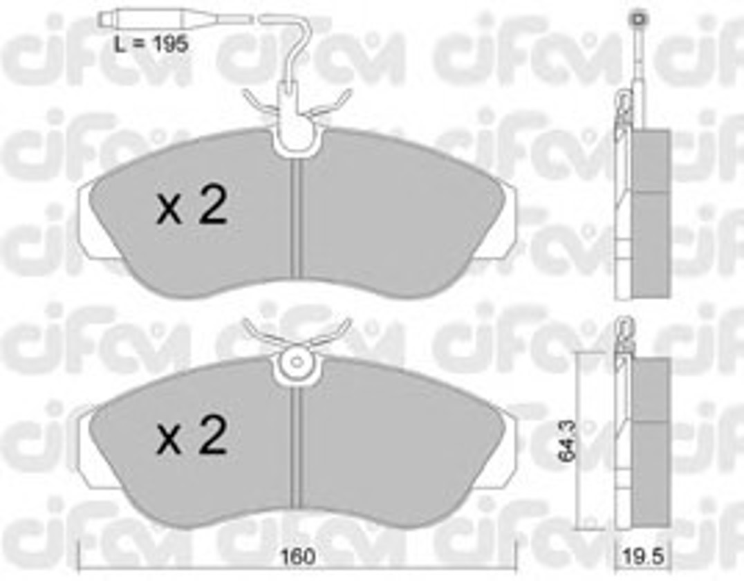 Колодки тормозные дисковые CIFAM 822-155-0