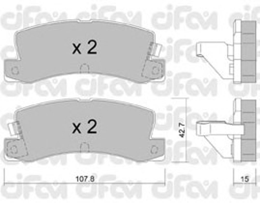 Комплект тормозных колодок дисковый тормоз CIFAM 822-161-2
