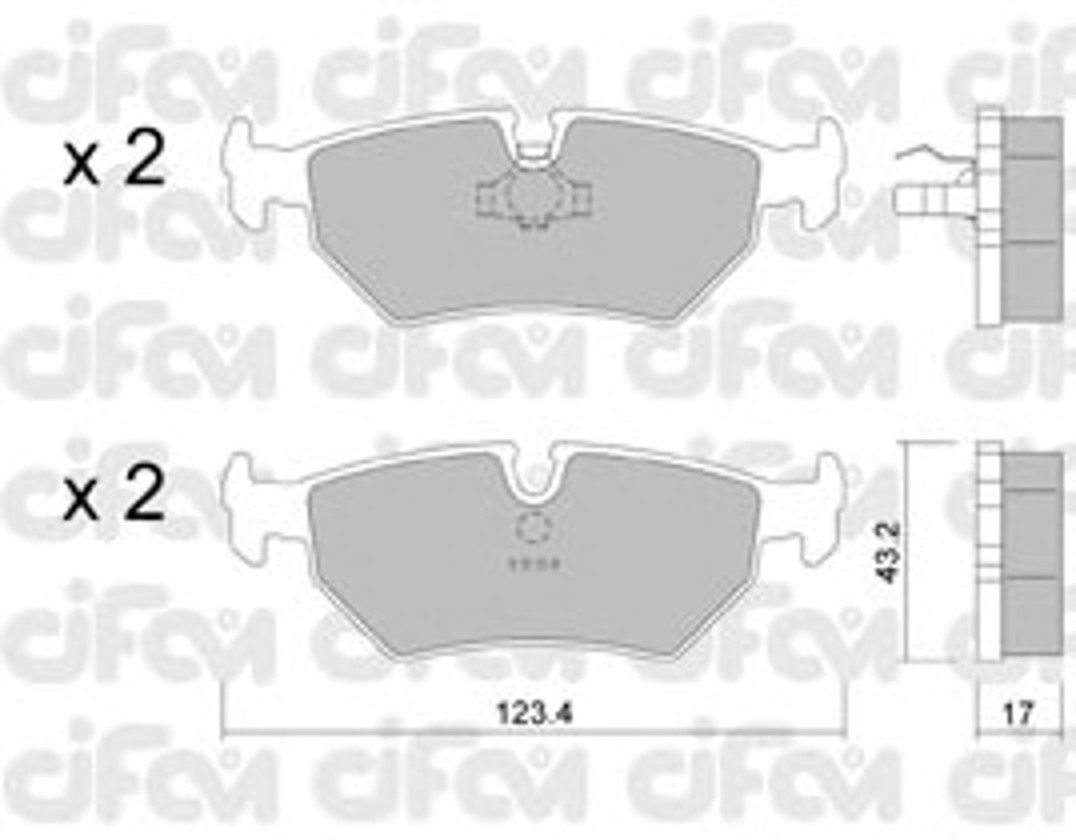 Комплект тормозных колодок дисковый тормоз CIFAM 822-178-0