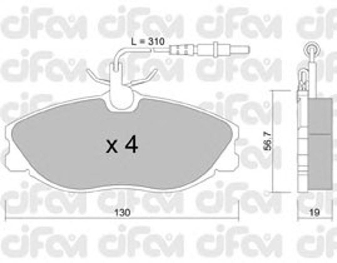Комплект тормозных колодок дисковый тормоз CIFAM 822-214-0