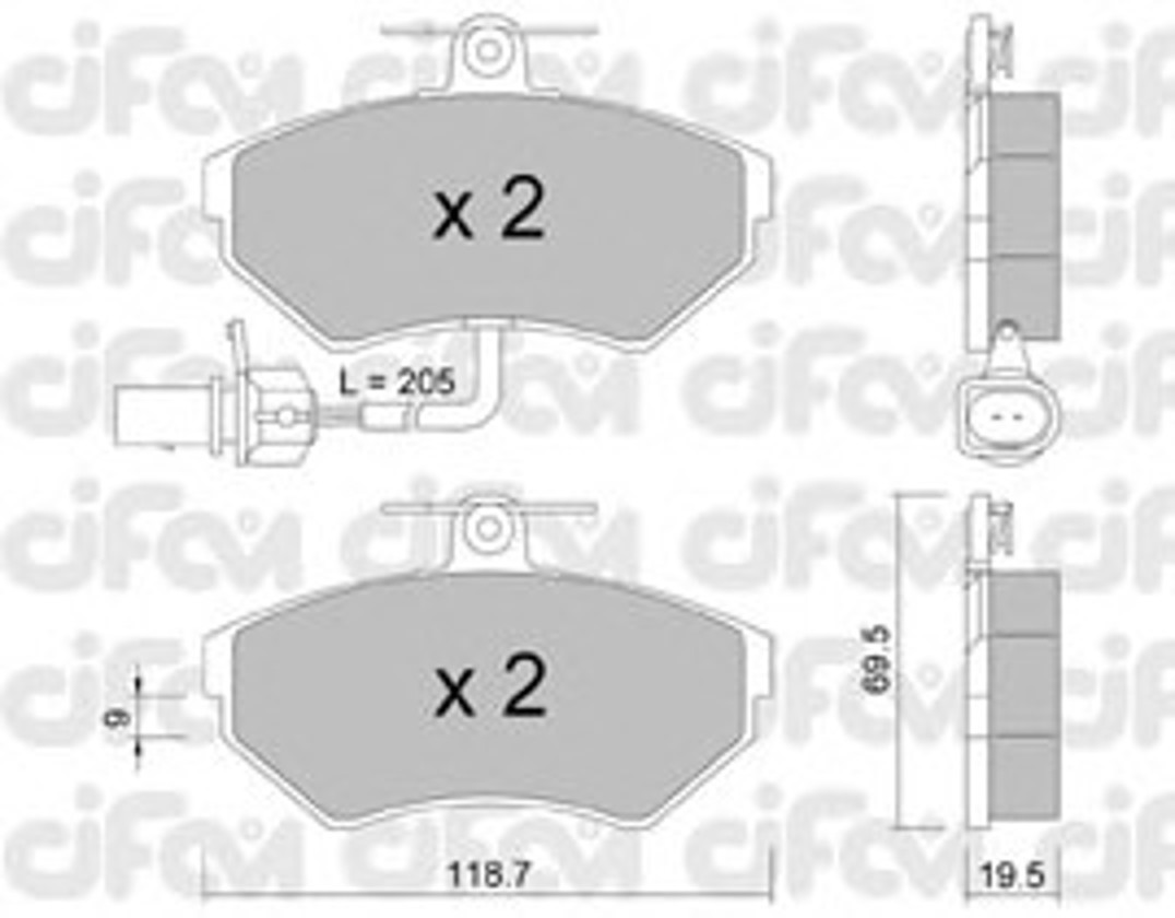 Колодки тормозные дисковые комплект CIFAM 822-215-2