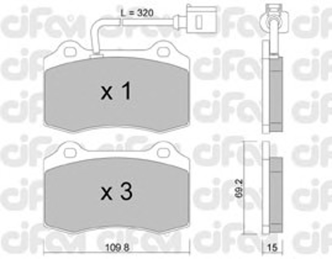 Комплект тормозных колодок дисковый тормоз CIFAM 822-251-4