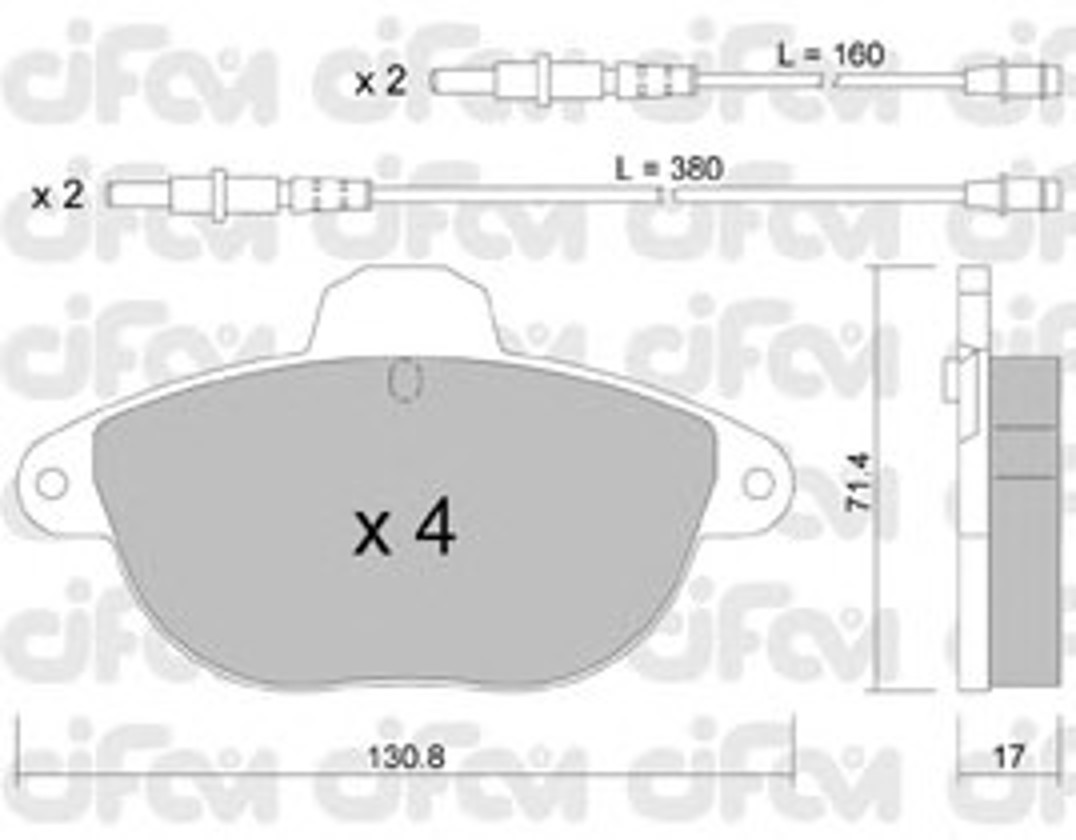 Комплект тормозных колодок дисковый тормоз CIFAM 822-290-0