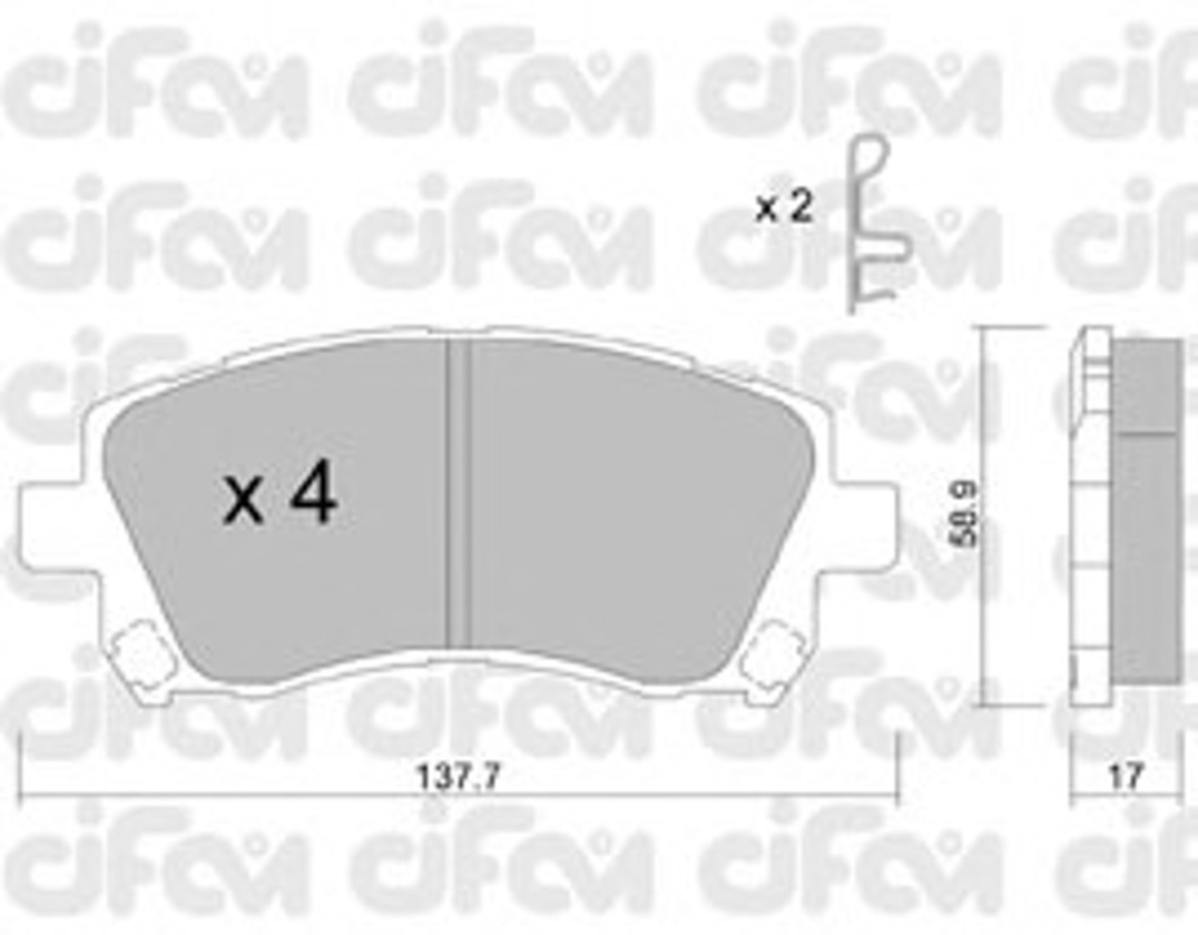 Комплект тормозных колодок дисковый тормоз CIFAM 822-296-0
