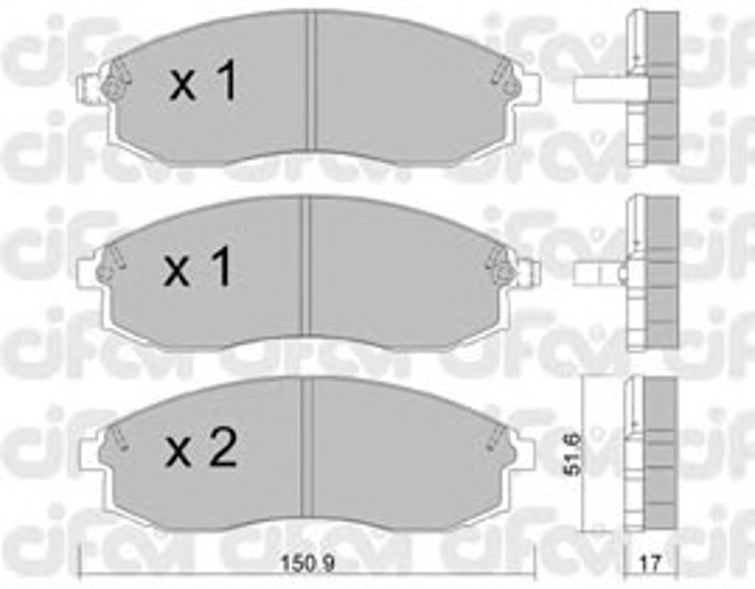 Комплект тормозных колодок дисковый тормоз CIFAM 822-306-0