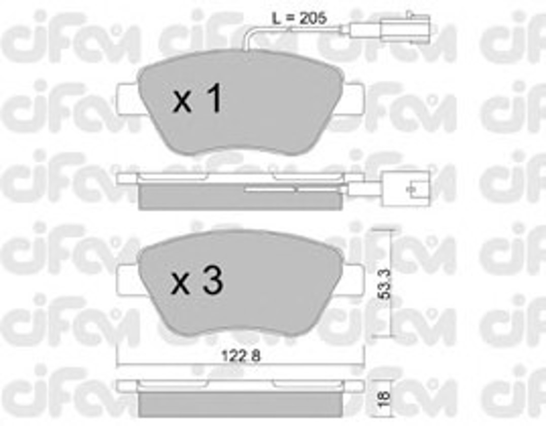 Комплект тормозных колодок дисковый тормоз CIFAM 822-321-0