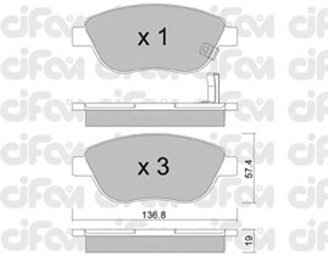 Комплект тормозных колодок дисковый тормоз CIFAM 822-322-2