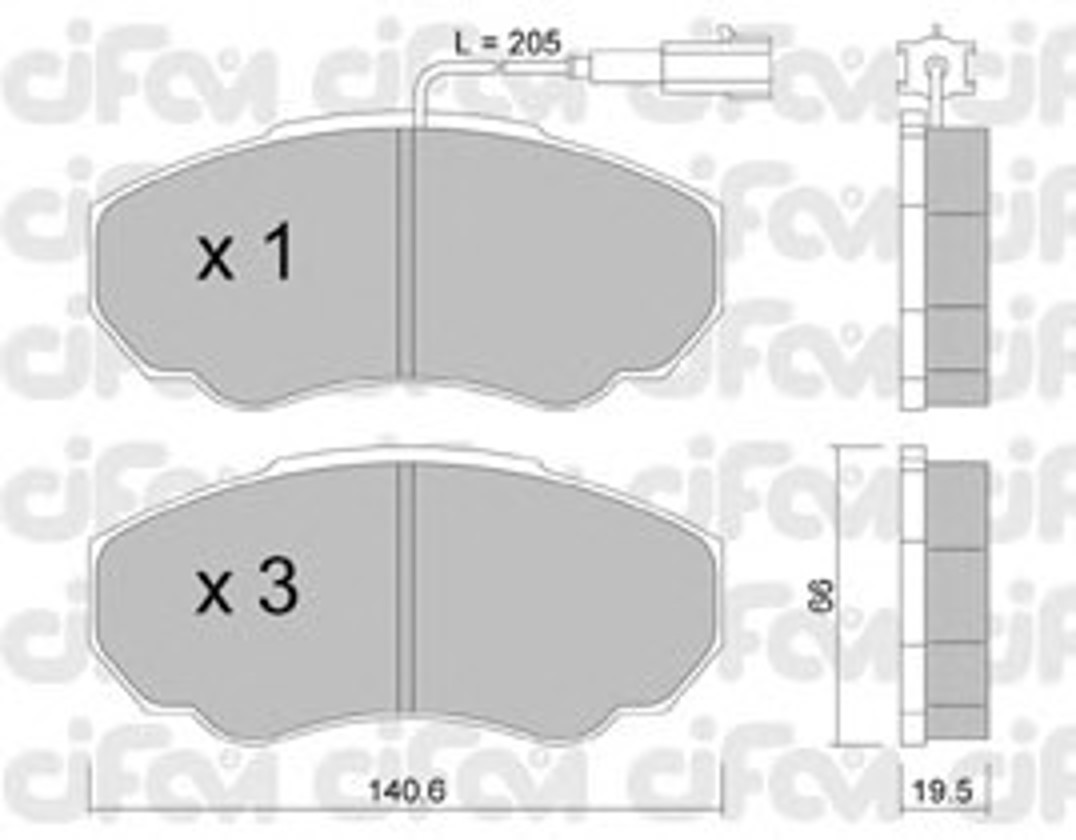 Комплект тормозных колодок дисковый тормоз CIFAM 822-325-0