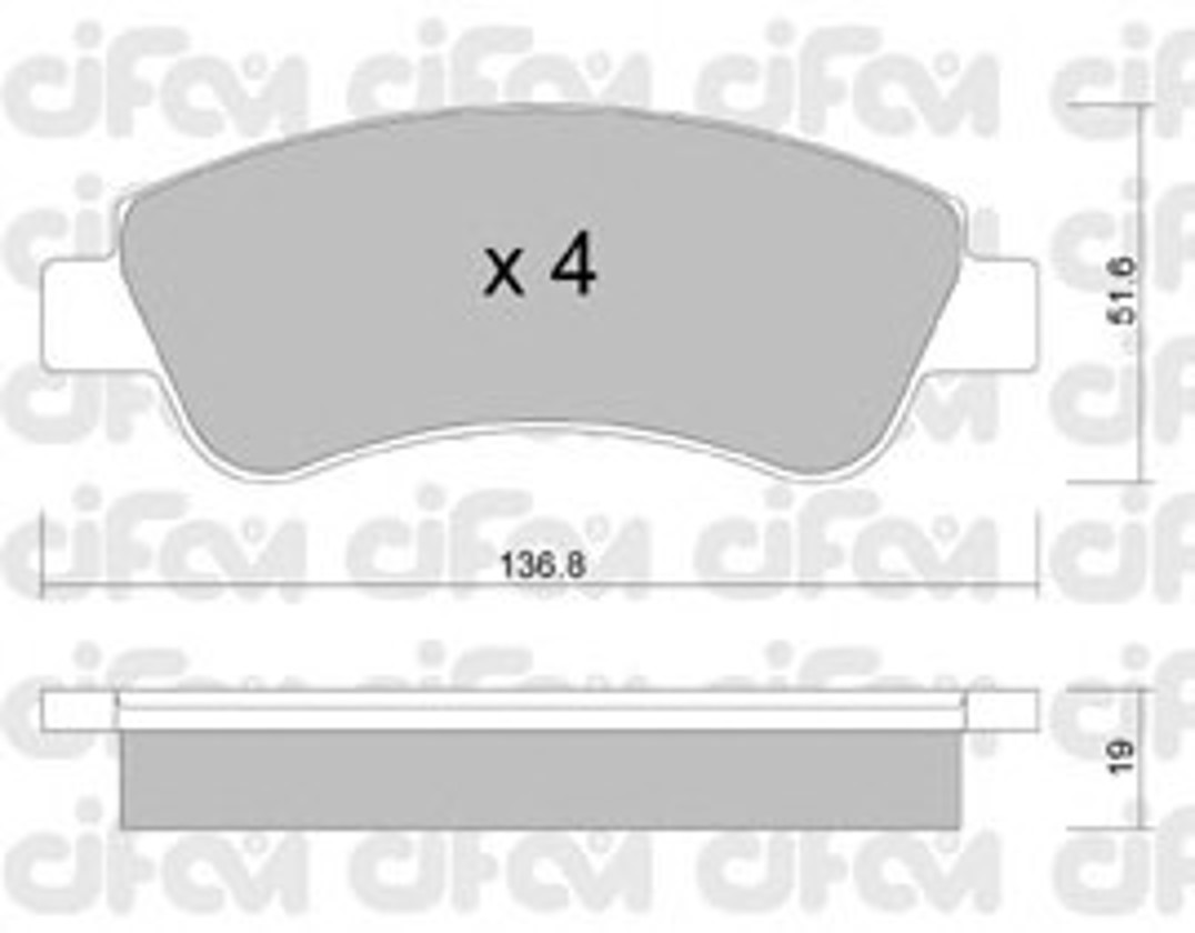 Комплект тормозных колодок дисковый тормоз CIFAM 822-327-0