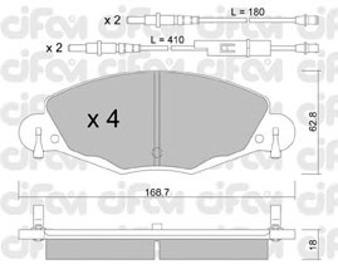 Колодки тормозные дисковые CIFAM 822-332-0