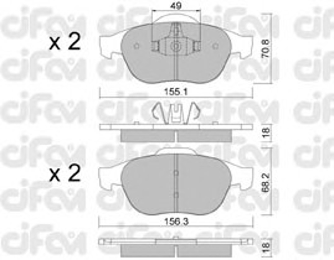 Колодки тормозные дисковые CIFAM 822-336-2