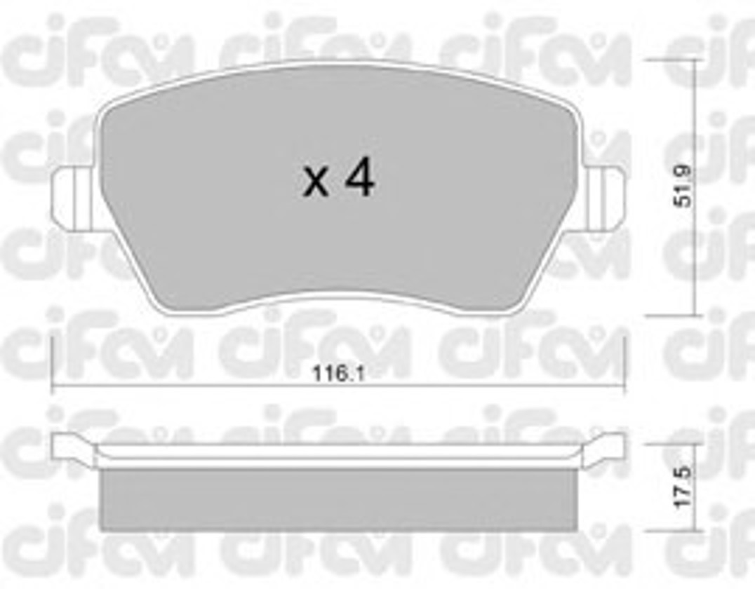 Колодки тормозные дисковые CIFAM 822-485-0
