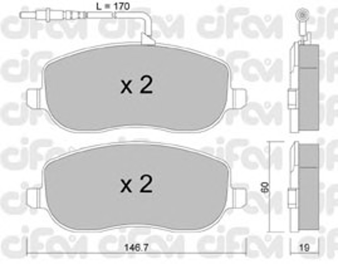 Комплект тормозных колодок дисковый тормоз CIFAM 822-530-0