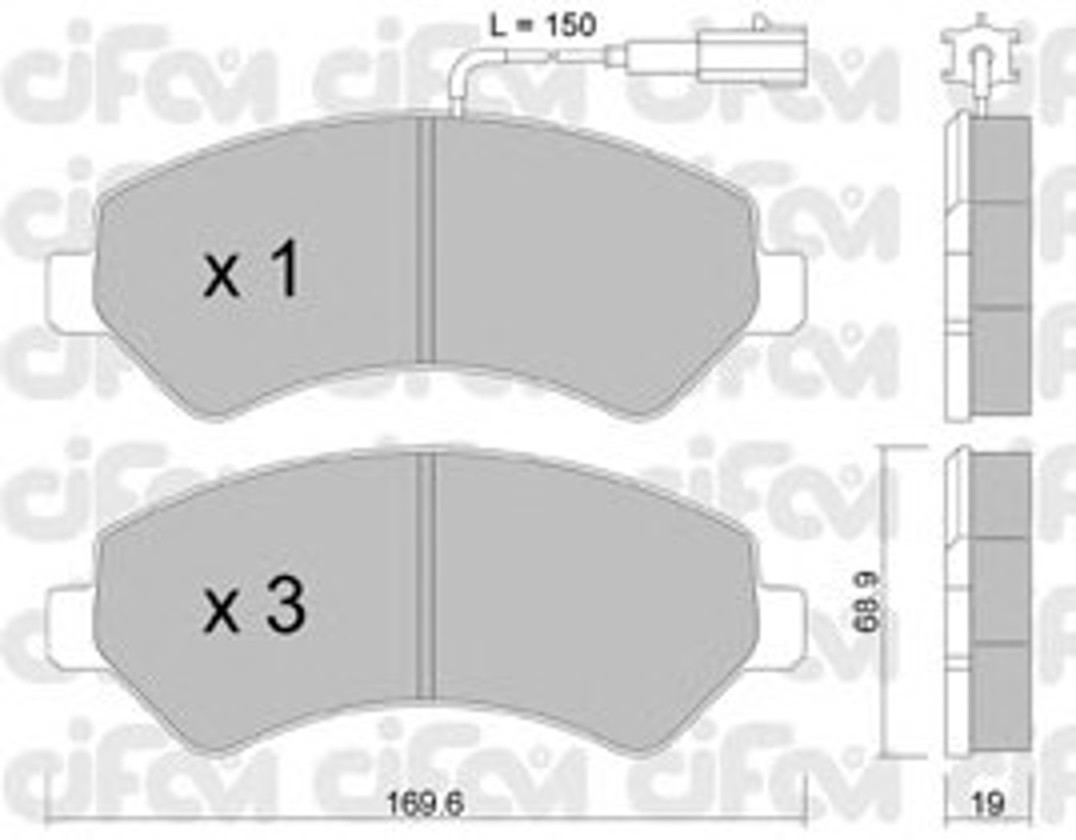 Комплект тормозных колодок дисковый тормоз CIFAM 822-709-0