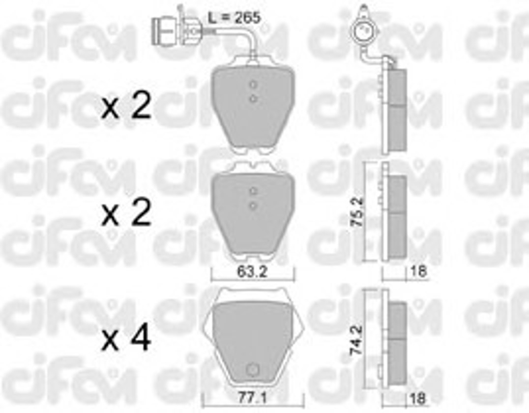 Колодки тормозные дисковые CIFAM 822-774-0
