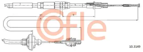 Трос сцепления vw t4 90-02 manuale reg. COFLE 92.10.3149