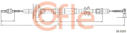 Трос сцепления seat ibiza/cordoba 93- vw caddy 95- COFLE 92.10.3153