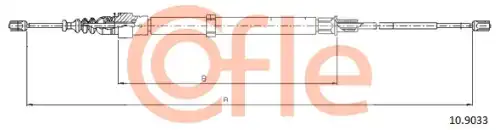 Трос стояночного тормоза задн vw polo (9n 9a ) 01-09 skoda fabia i (6y2) 99-08 (диск. торм.) COFLE 92.10.9033