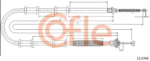 Трос стояночного тормоза задн fiat doblo 10- COFLE 92.12.0746