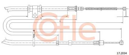 Трос стояночного тормоза лев задн mitsubishi galant mod. ea2a-wa5a-ea2/3/5w 97- COFLE 92.17.2034