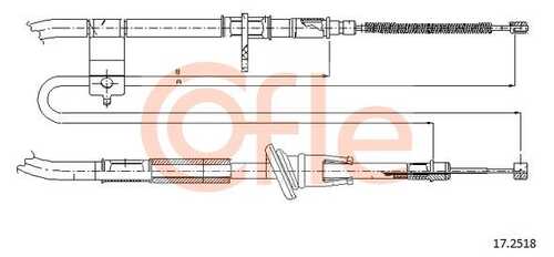 Трос стояночного тормоза задн лев hyundai accent all hatchback 02- COFLE 92.17.2518