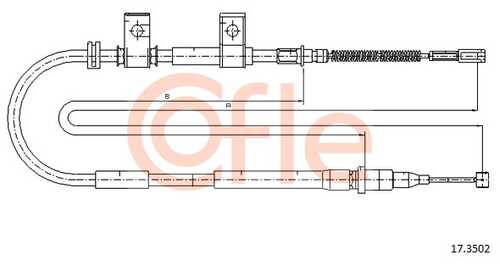 Трос стояночного тормоза задн прав daewoo lanos 97-04 COFLE 92.17.3502