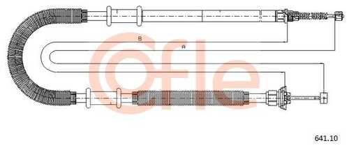 Трос стояночного тормоза прав задн COFLE 92.641.10