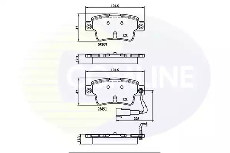 Колодки fiat punto 09- COMLINE CBP21528