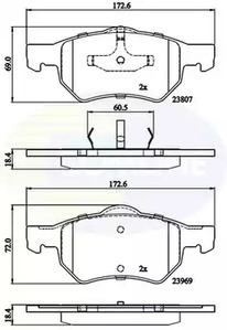 Колодки пер COMLINE CBP02222